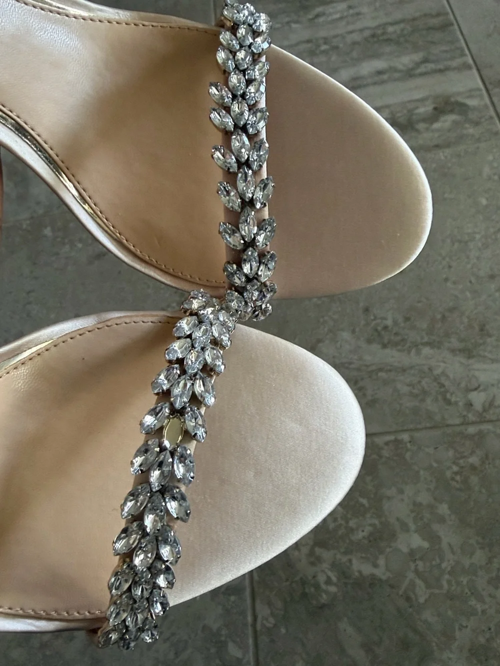 Jewel Badgley Mischka Mayra Block Heel Evening Embellished Sandals, Size 11, NEW